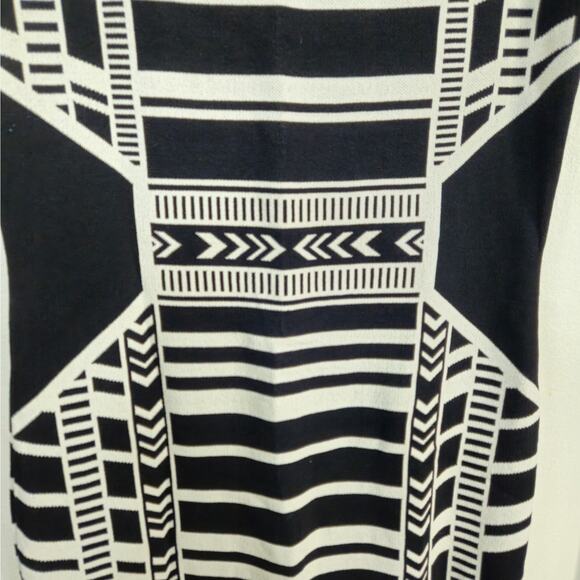 Vince Camuto Sleeveless Midi Bodycon Knit Dress Black/White Allover Print Sz XL - Picture 5 of 7